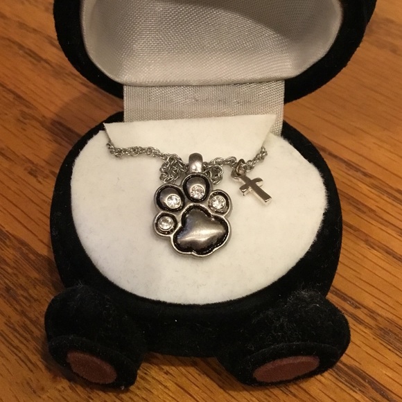 Jewelry - Paw Print and Cross Necklace